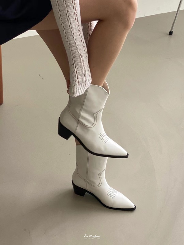 刺繡尖頭西部靴(偏小半號)